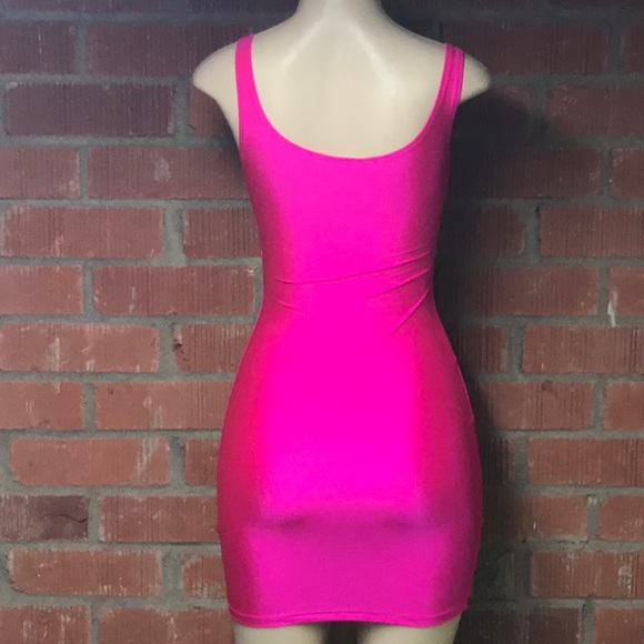 Famous Kim K Hot Pink Spandex Dress BACK IN STOCK - Picture 7 of 7